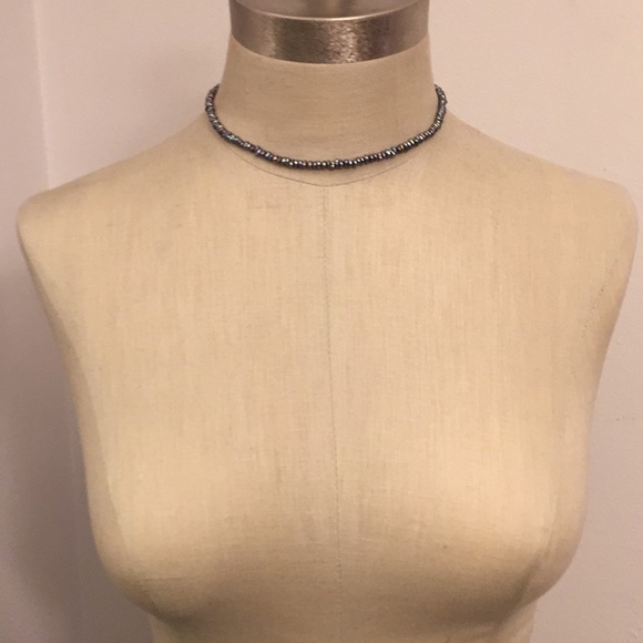 Vintage Freshwater Pearl Mini Bead Blue Necklace - Picture 2 of 5